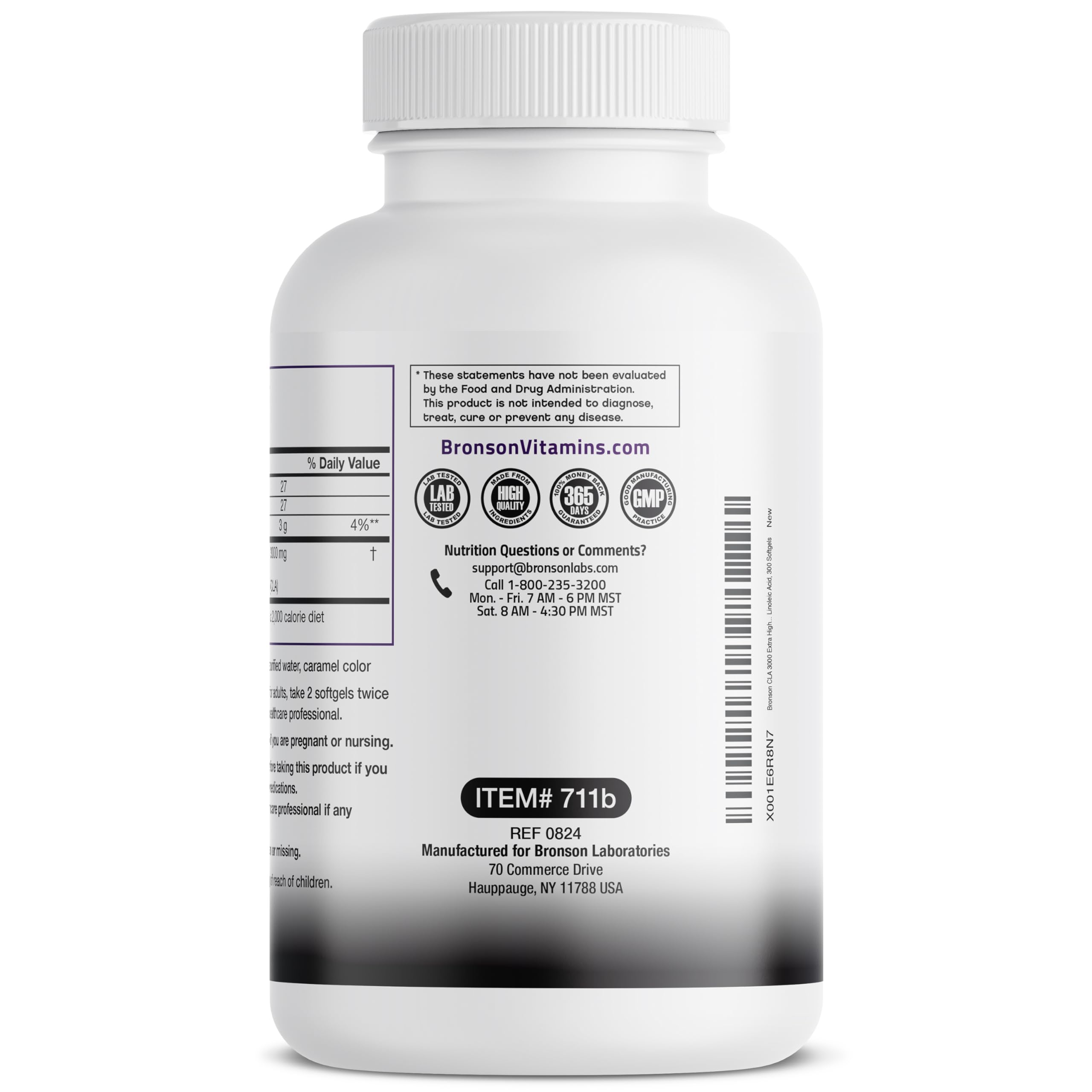 Bronson frasco completo con 300 softgels para suministro prolongado