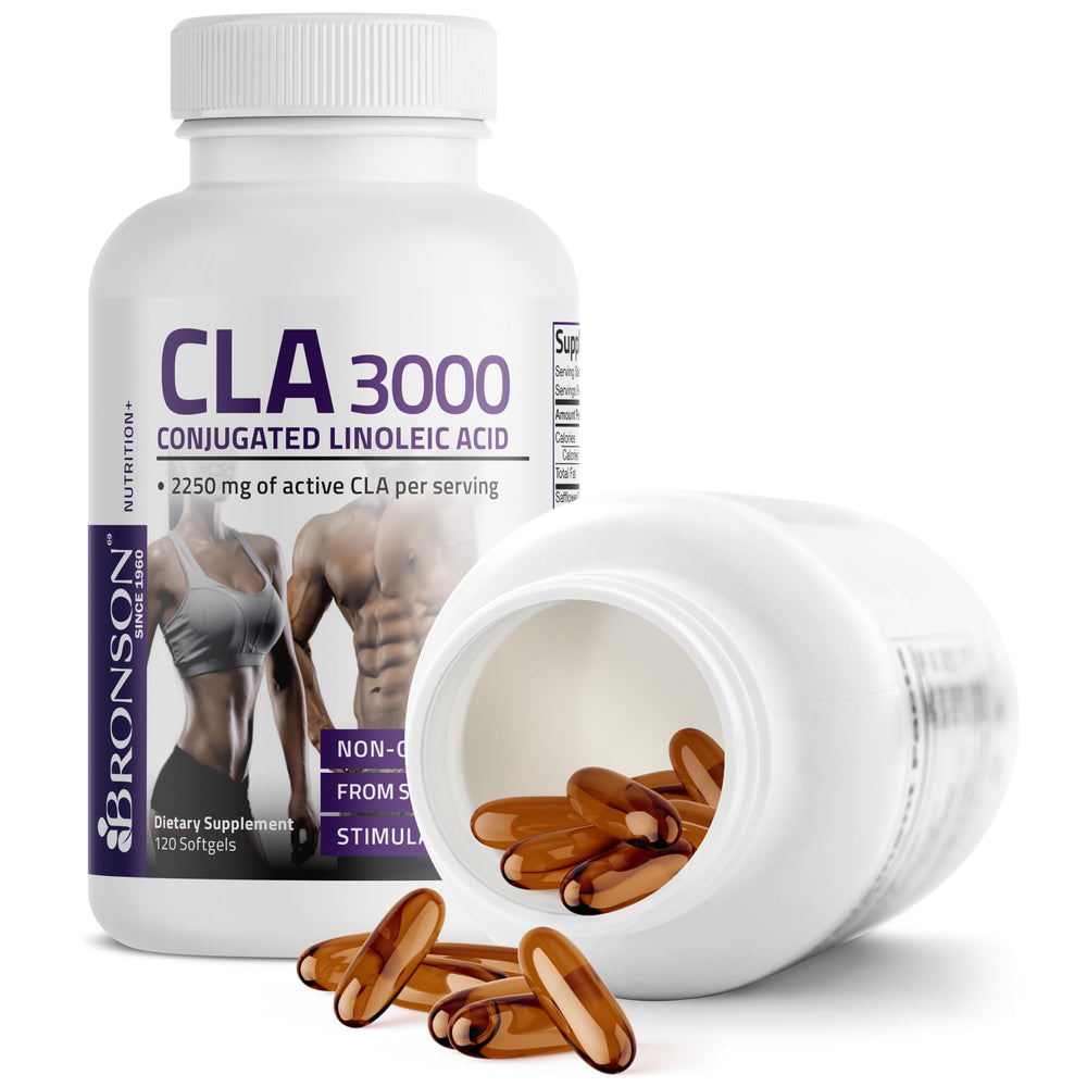 Bronson CLA etiqueta nutricional destacando concentración y transparencia