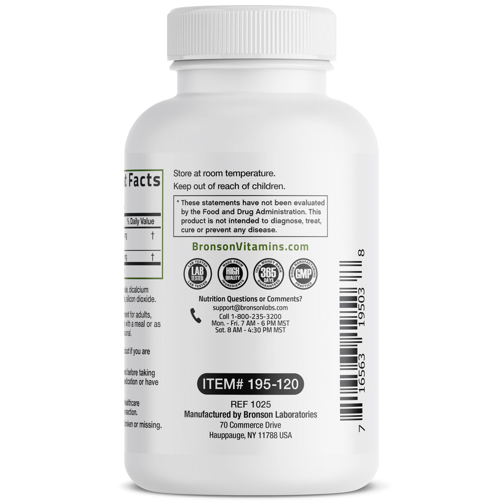 Bronson cápsulas junto a una moneda para ilustrar tamaño real