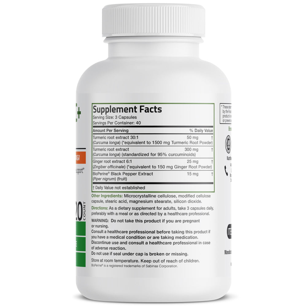 Bronson curcuma-jengibre botella capsulas para uso diario y digestion