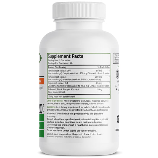 Bronson curcuma-jengibre botella capsulas para uso diario y digestion