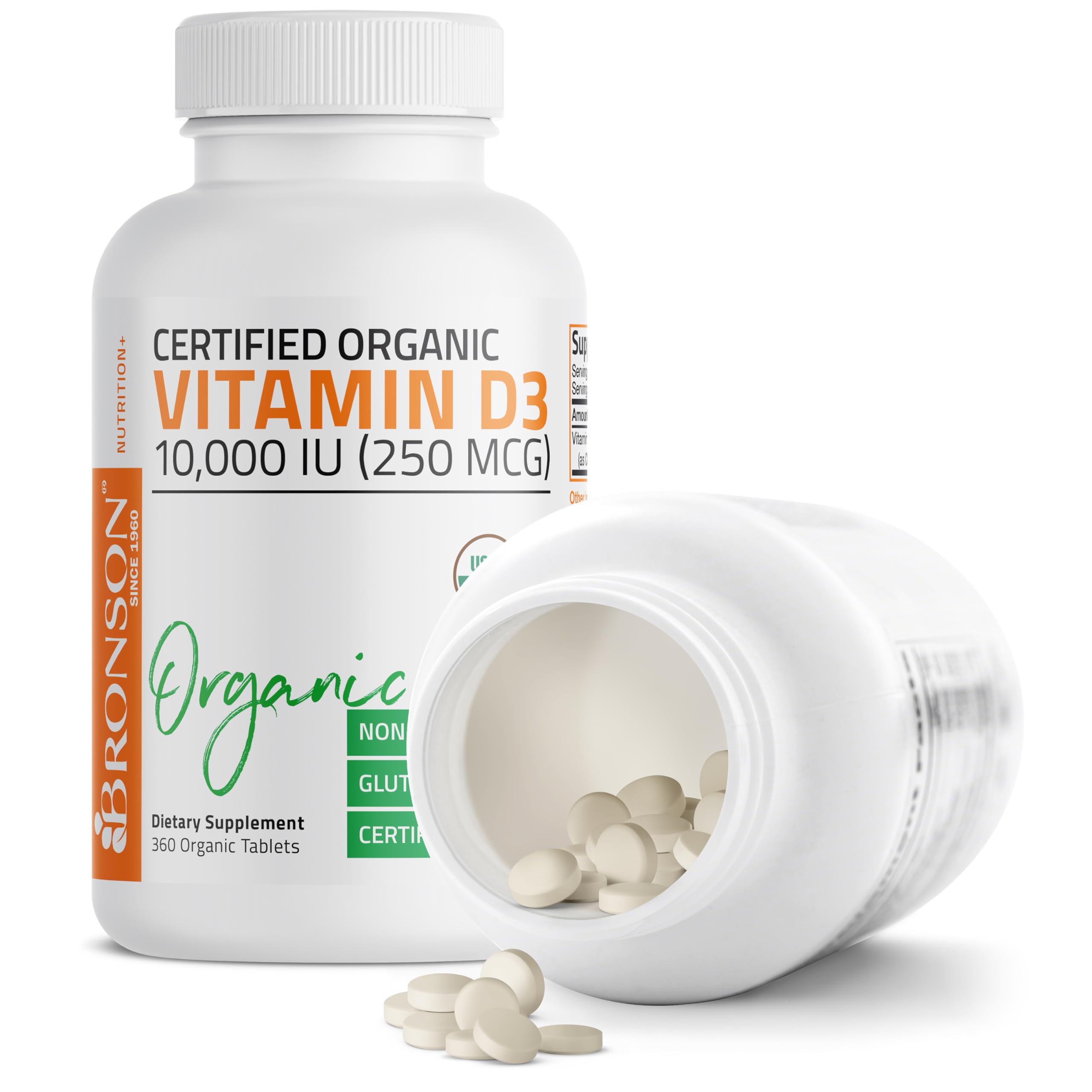 Bronson etiqueta y certificado USDA Organic para tranquilidad de calidad