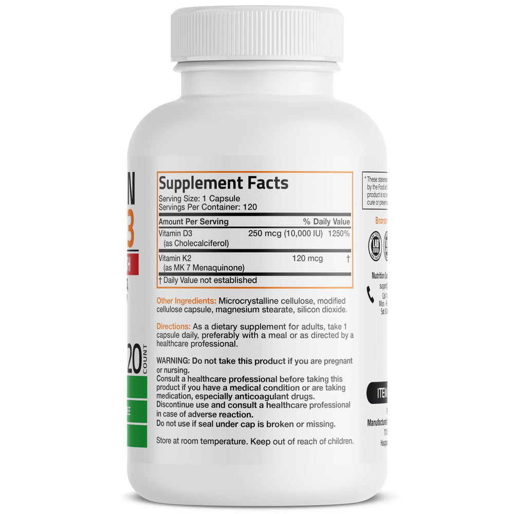 Bronson etiqueta con datos nutricionales, claridad para ver ingredientes y dosis
