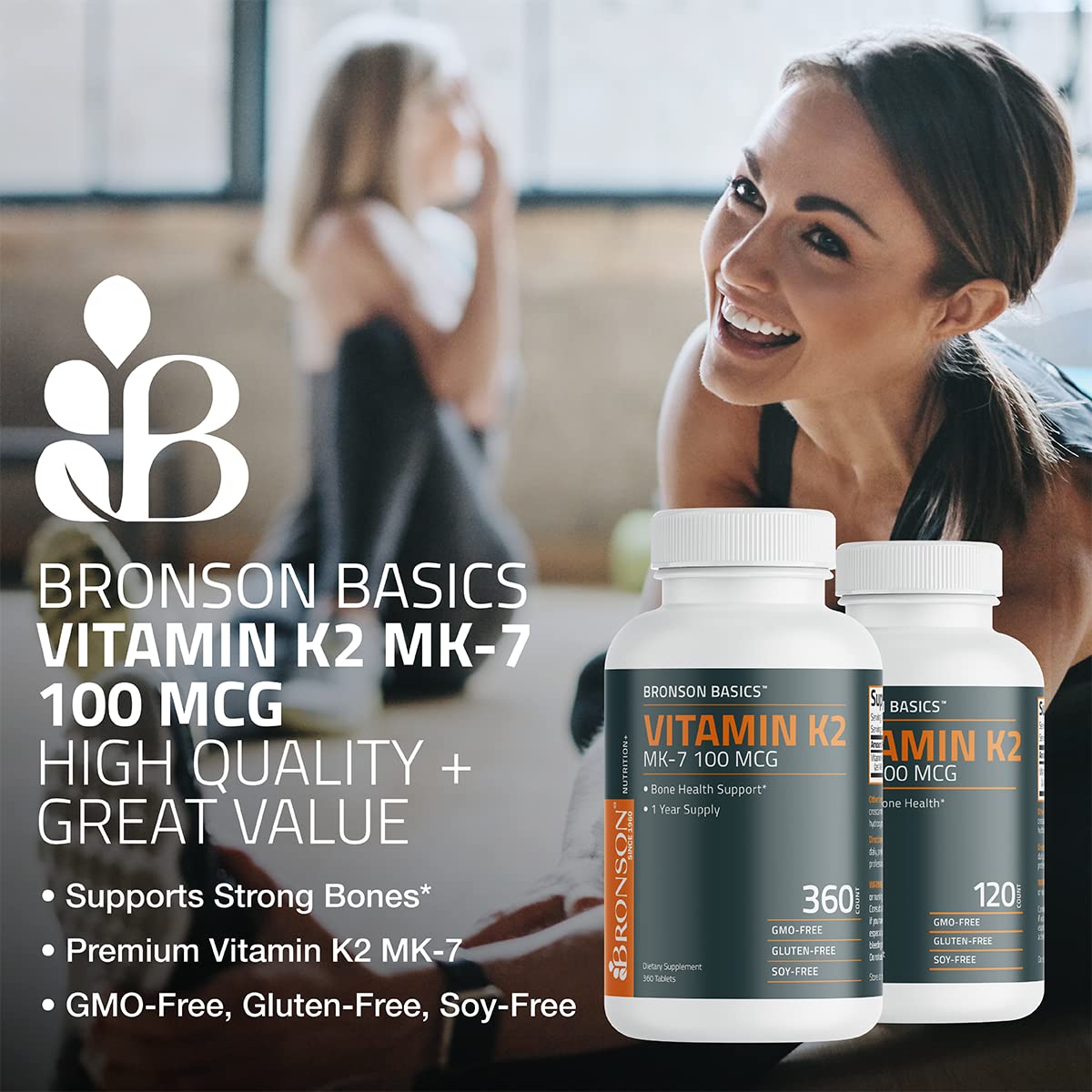 Bronson etiqueta de producto mostrando ingredientes y certificaciones claras