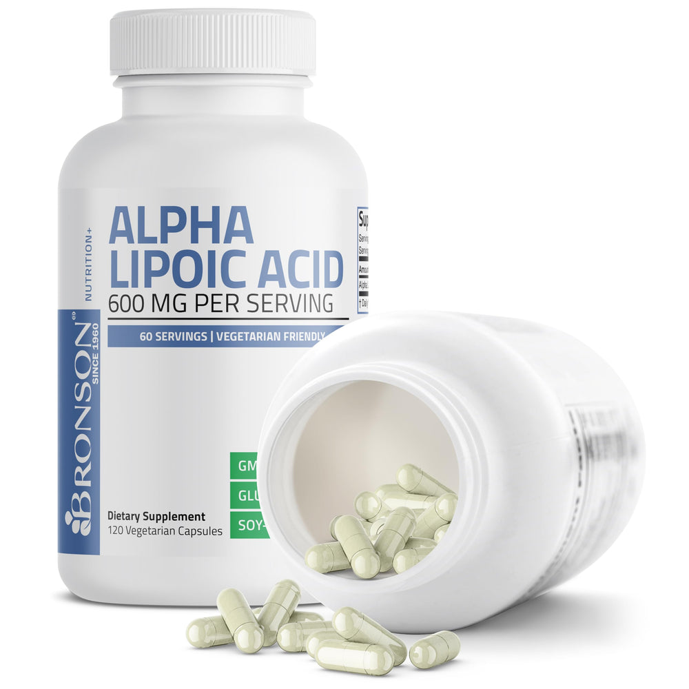 Bronson etiqueta nutricional en primer plano, confirma 600 mg por porción