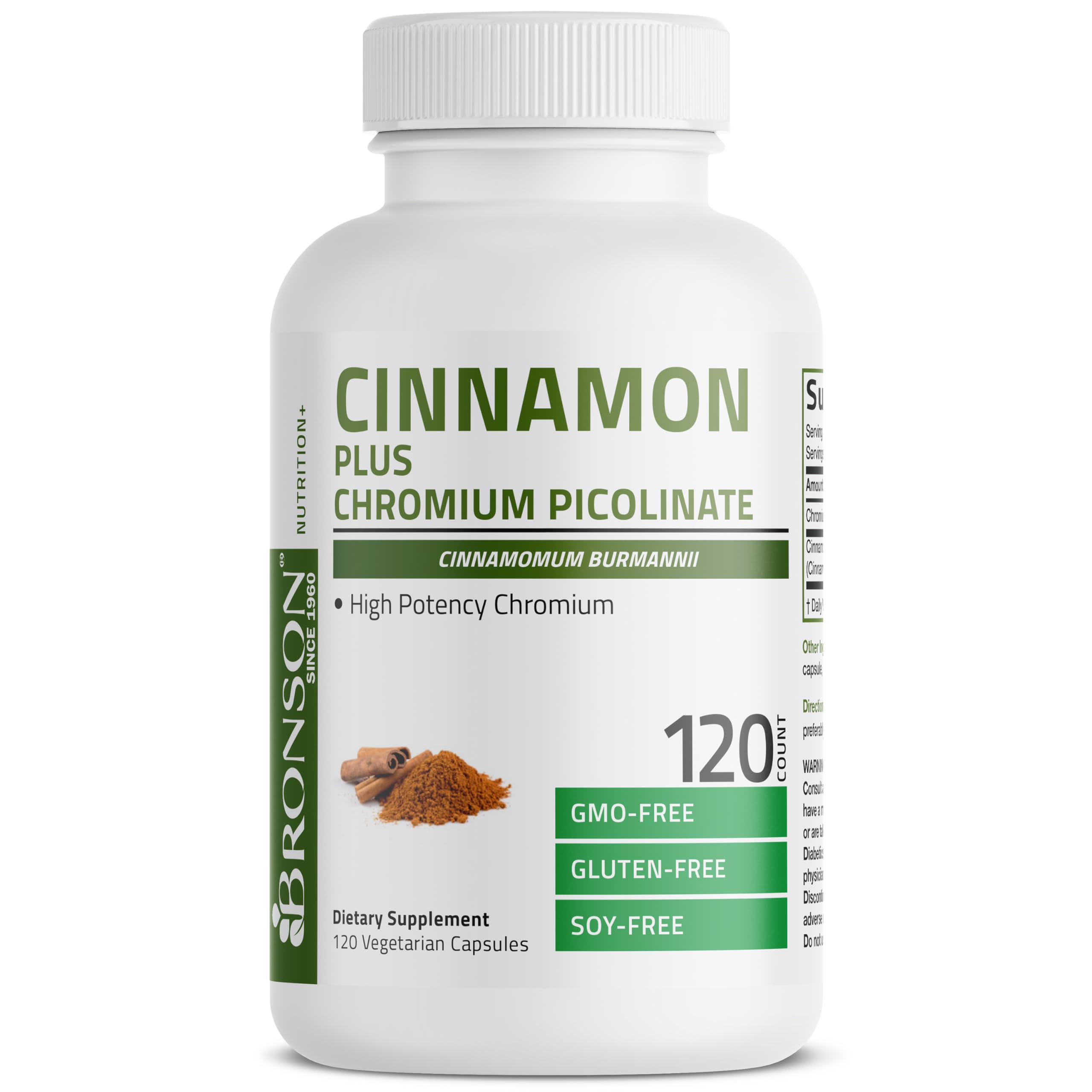 Bronson etiqueta nutricional legible con ingredientes y certificaciones, transparencia