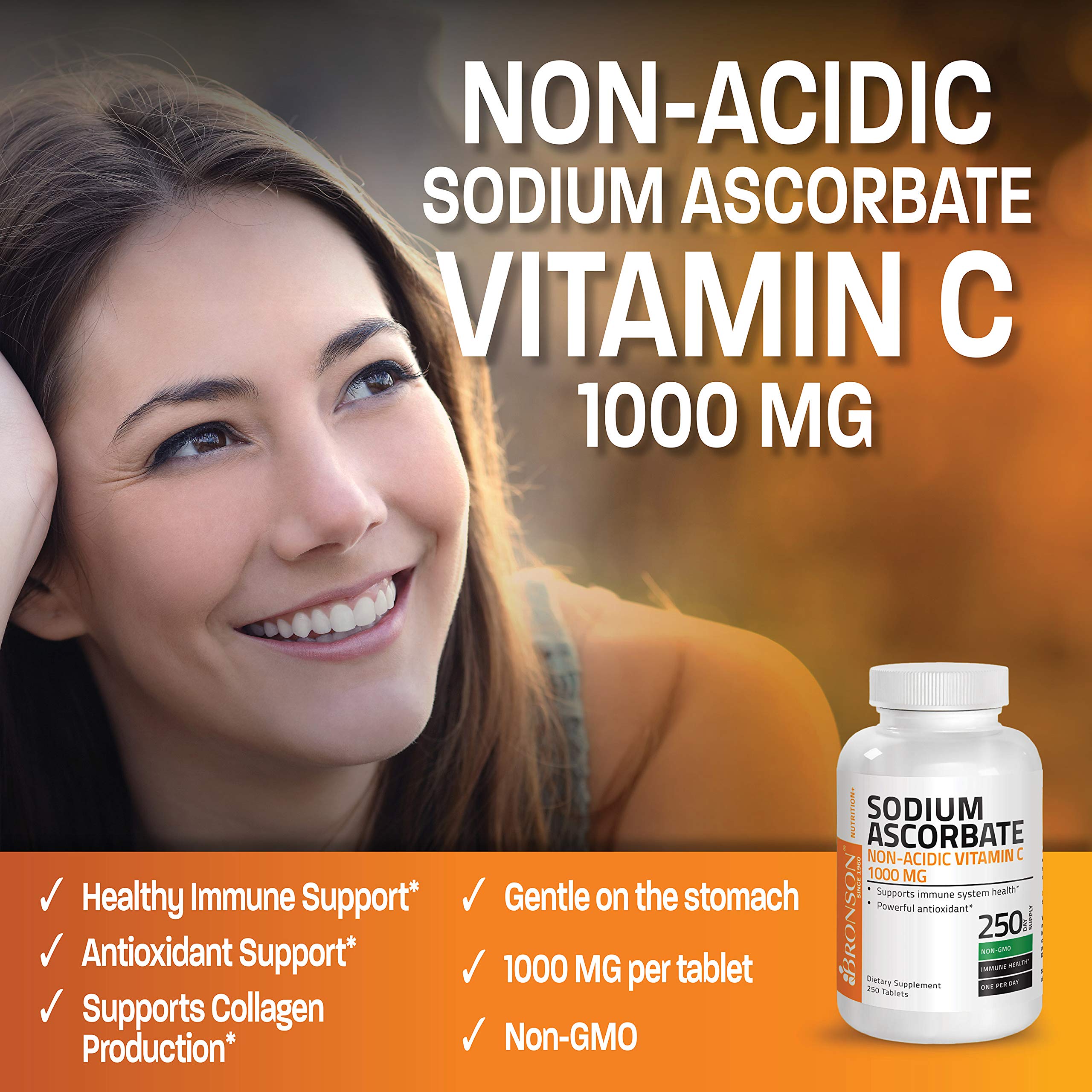 Bronson etiqueta nutricional destacando 1000 mg y datos de producción cGMP