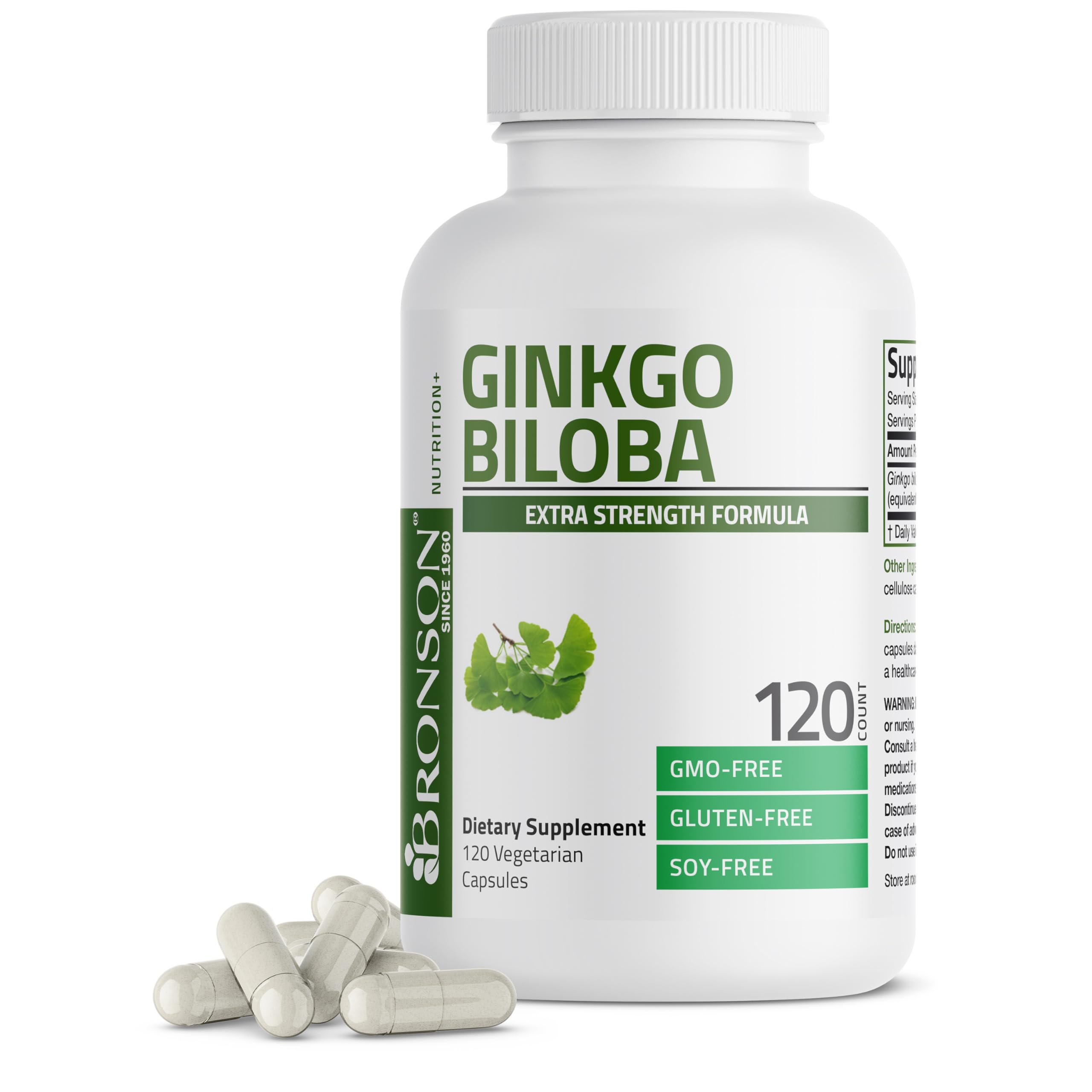 Bronson Ginkgo Biloba: cápsulas para apoyar memoria y concentración diaria.