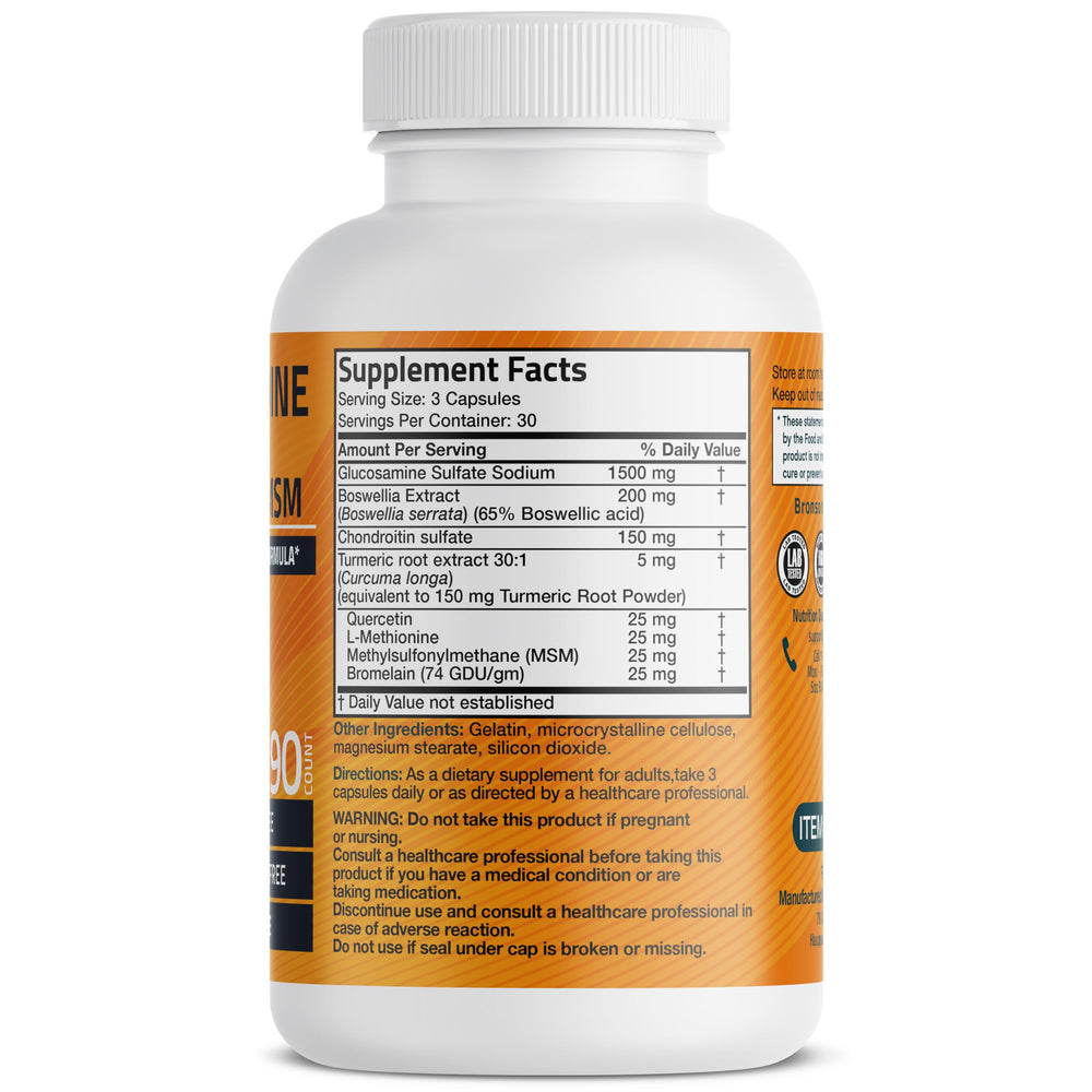 Etiqueta Bronson muestra fórmula sin alérgenos para articulaciones