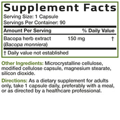 Bronson ingredientes Bacopa planta enfatizando origen tradicional y natural