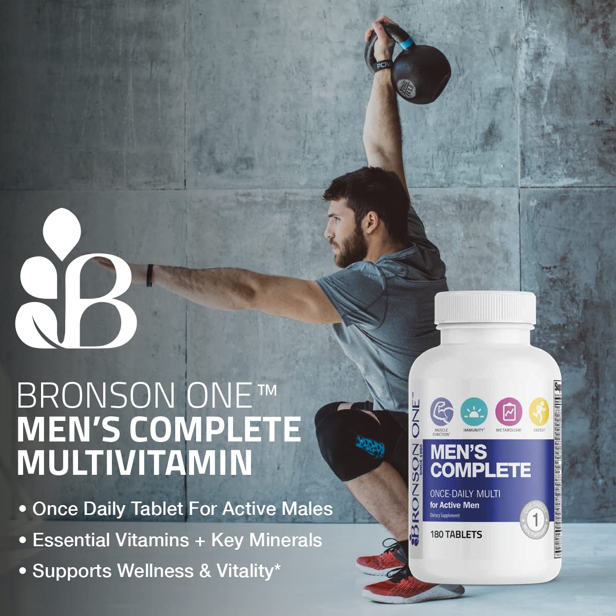 Bronson ONE multivitamin packaging with cGMP quality emphasis