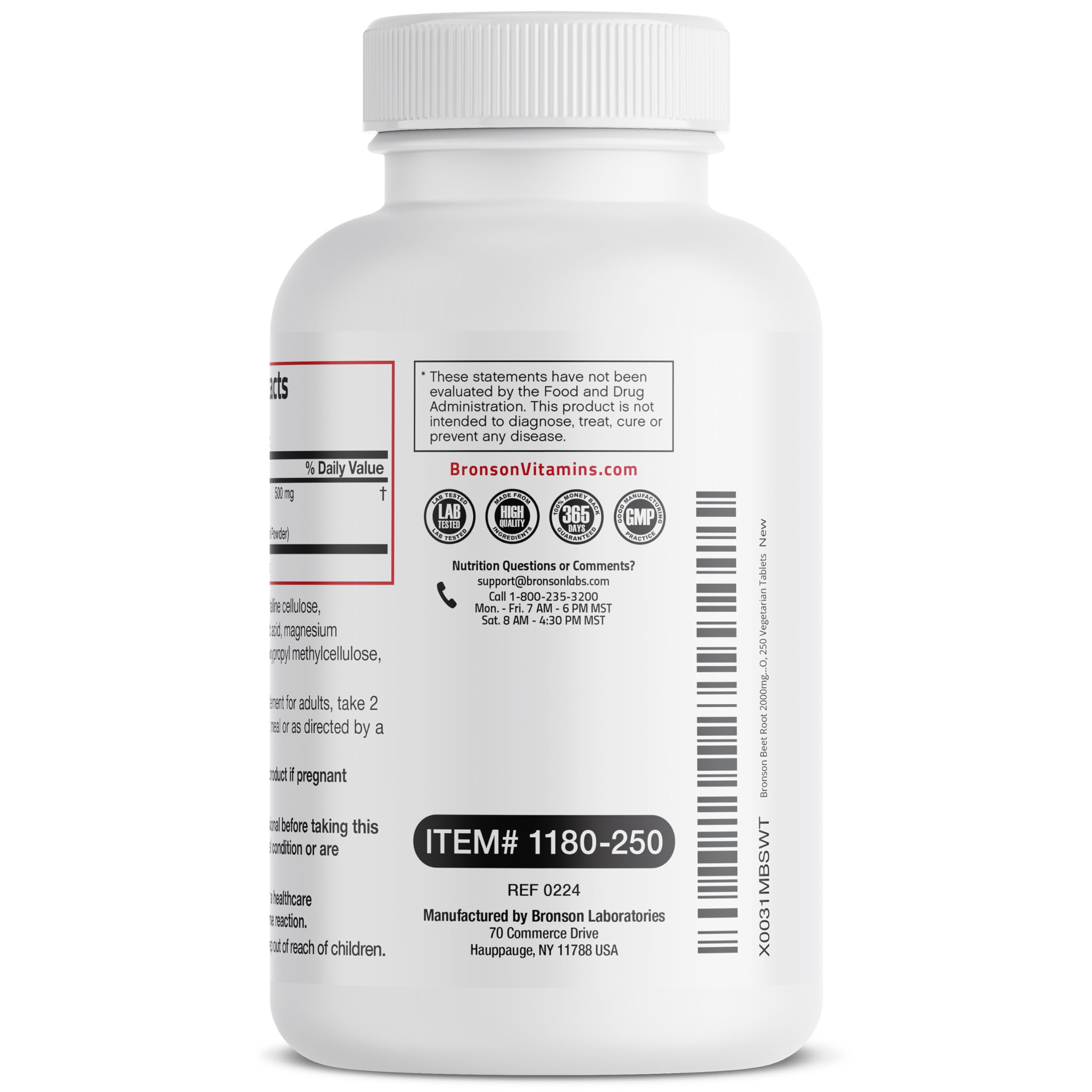 Bronson Remolacha pastillas detalle envase: guía de uso y certificaciones.