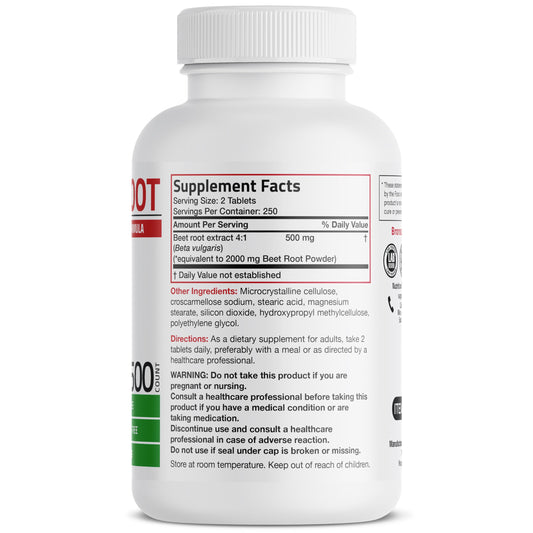 Bronson remolacha raíz: extracto 4:1, porción equivalente a 2000 mg