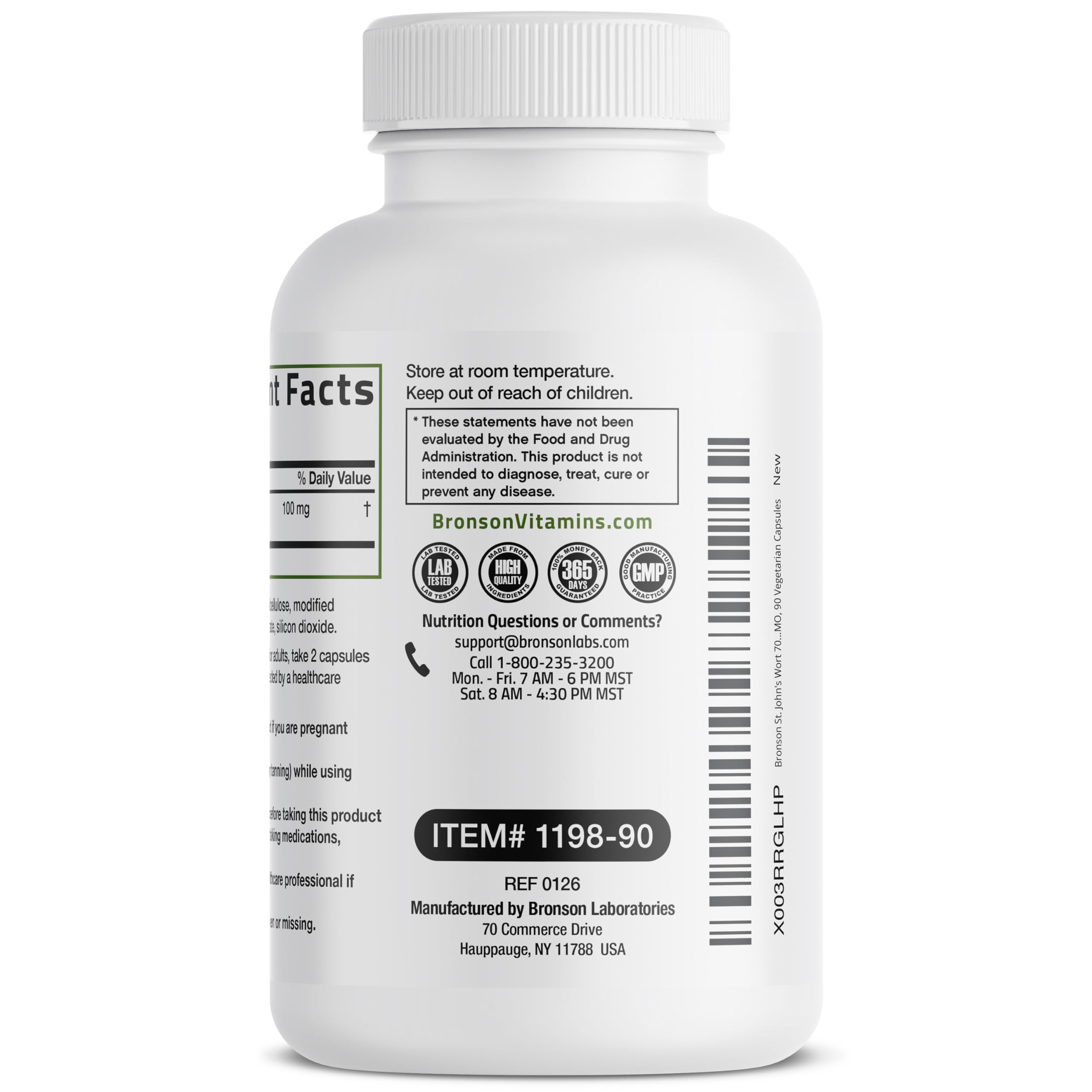Bronson etiqueta nutricional y certificaciones, transparencia y control de calidad