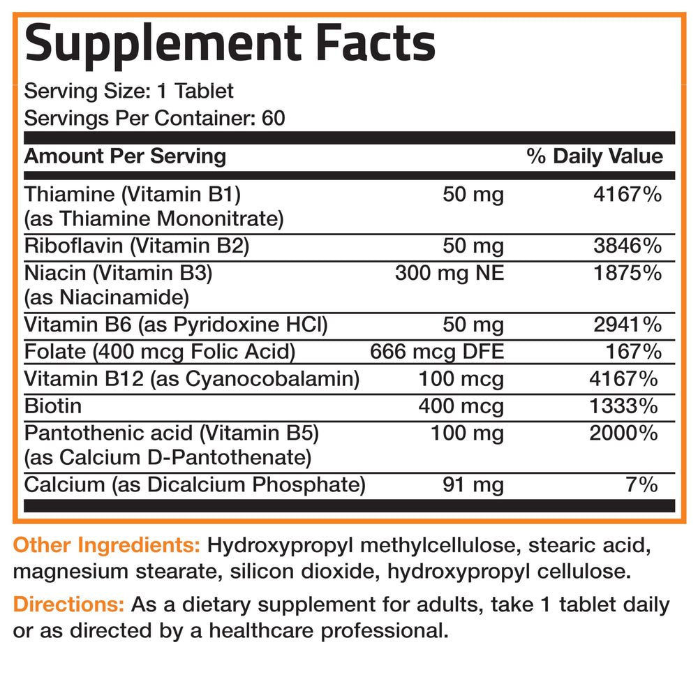 Bronson Super B etiqueta nutricional legible que muestra pruebas de calidad