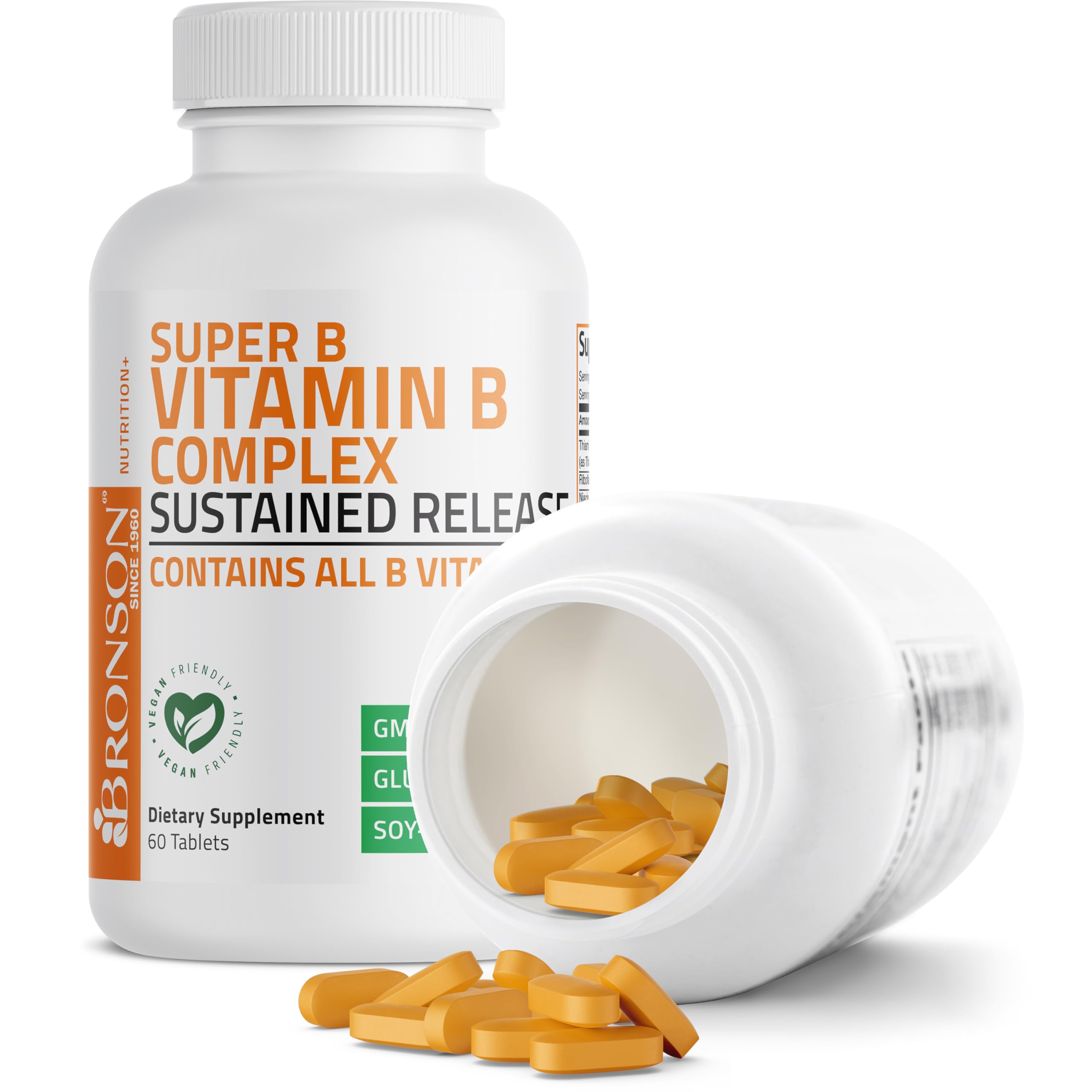 Bronson Super B lista de ingredientes destacando vitaminas B completas y calidad