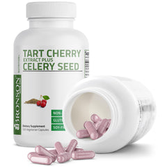 Bronson Tart Cherry Extract Celery Seed Capsules - dosis diaria para apoyo a la recuperación post-entrenamiento