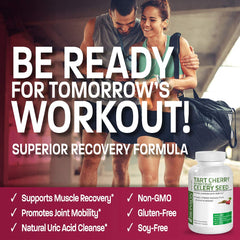 Bronson Tart Cherry Extract Celery Seed Capsules - etiqueta muestra ingredientes para decisiones informadas