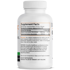 Bronson cristales finos de sodium ascorbate en primer plano, aspecto soluble y puro