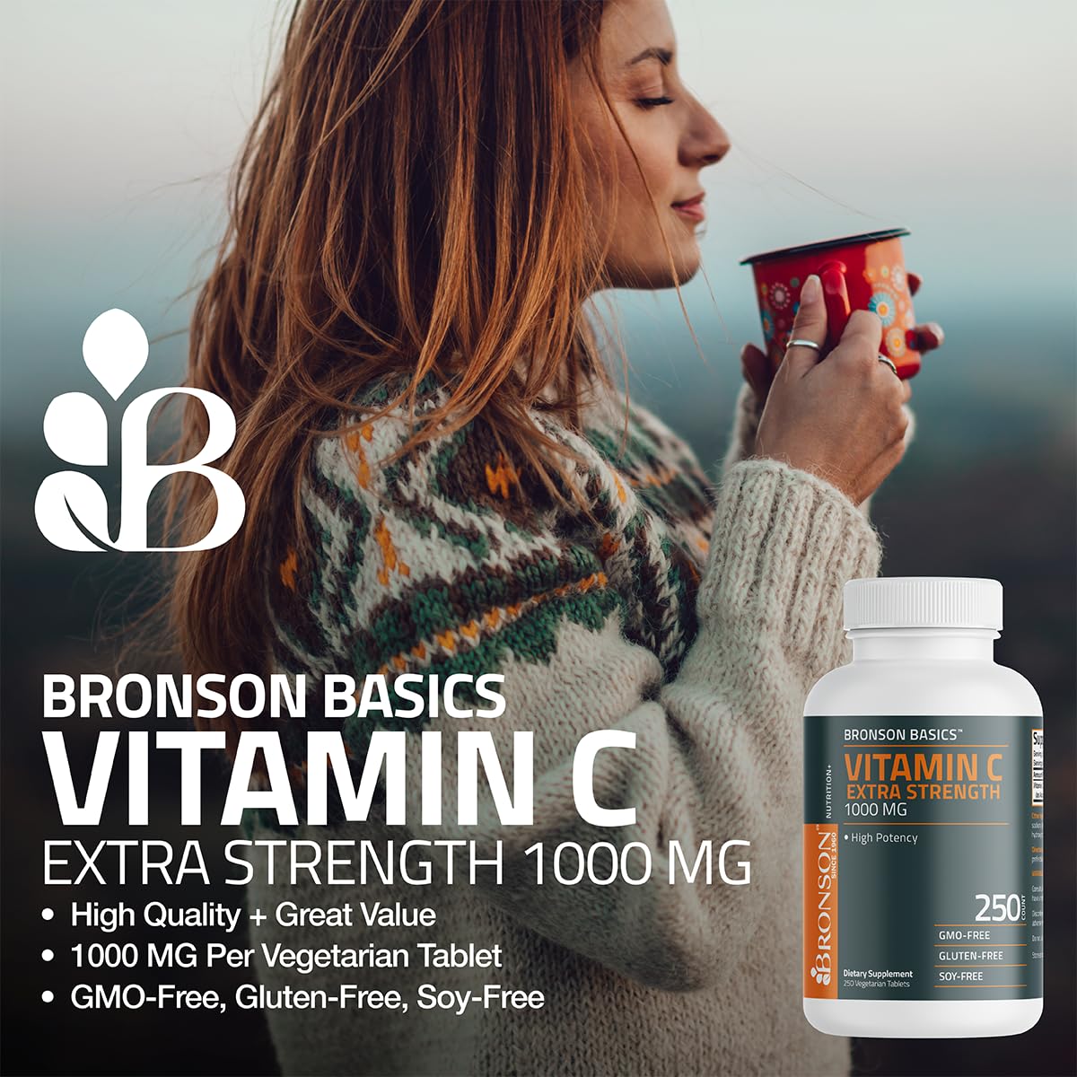 Bronson tableta en mano para visualizar tamaño y facilidad de ingestión