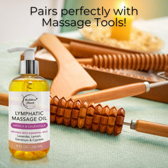 Brookethorne Naturals aceite con roller mostrando compatibilidad con herramientas