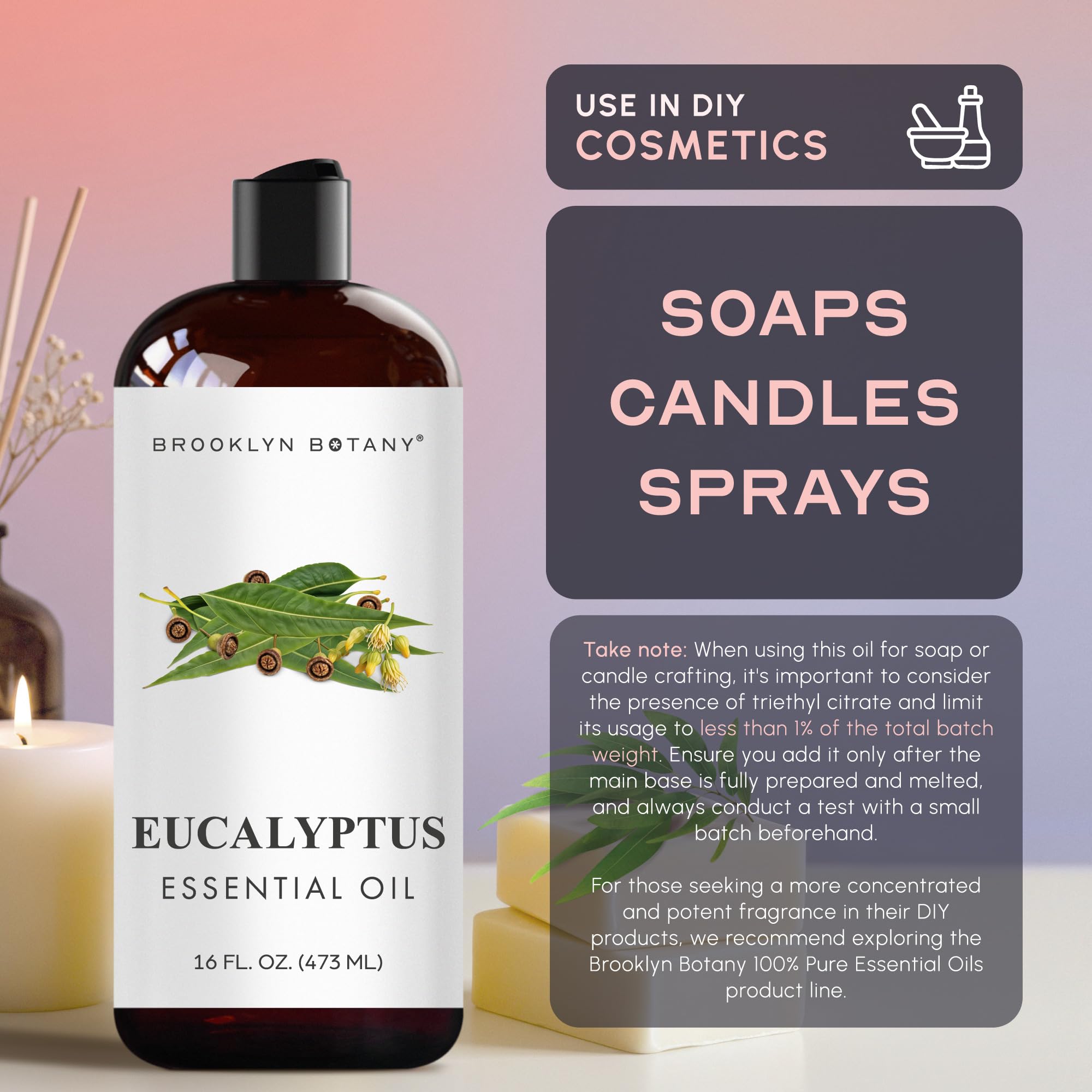 Brooklyn Botany aceite de eucalipto en difusor generando ambiente fresco y limpio