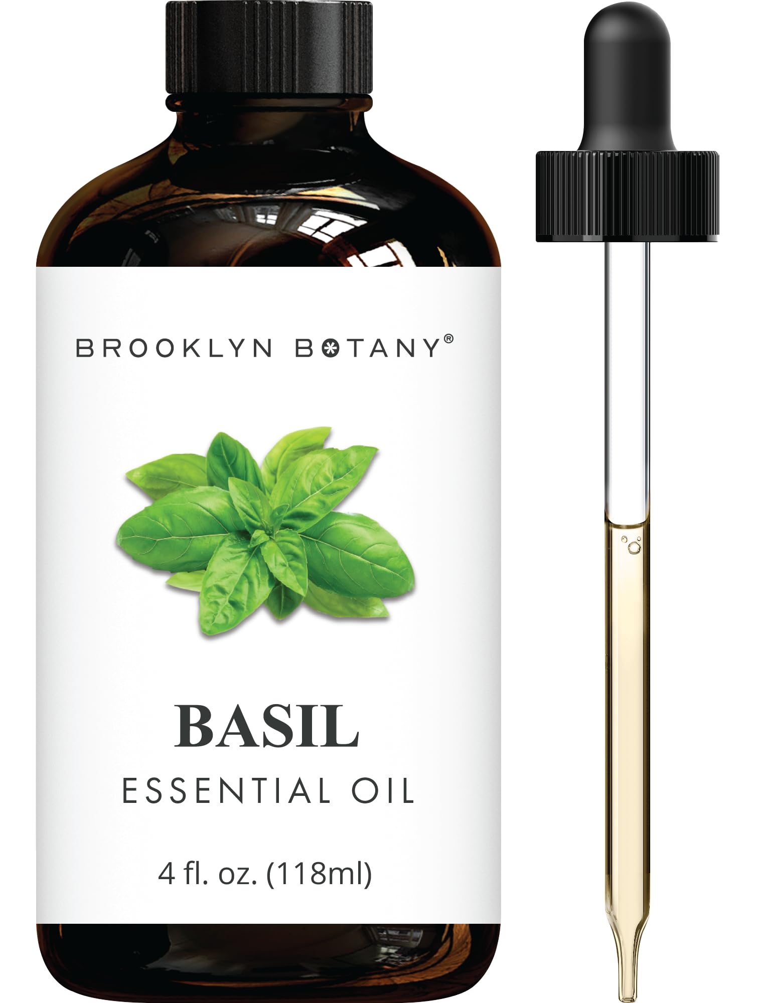 Brooklyn Botany frasco frontal de albahaca, presentación grande y protección UV