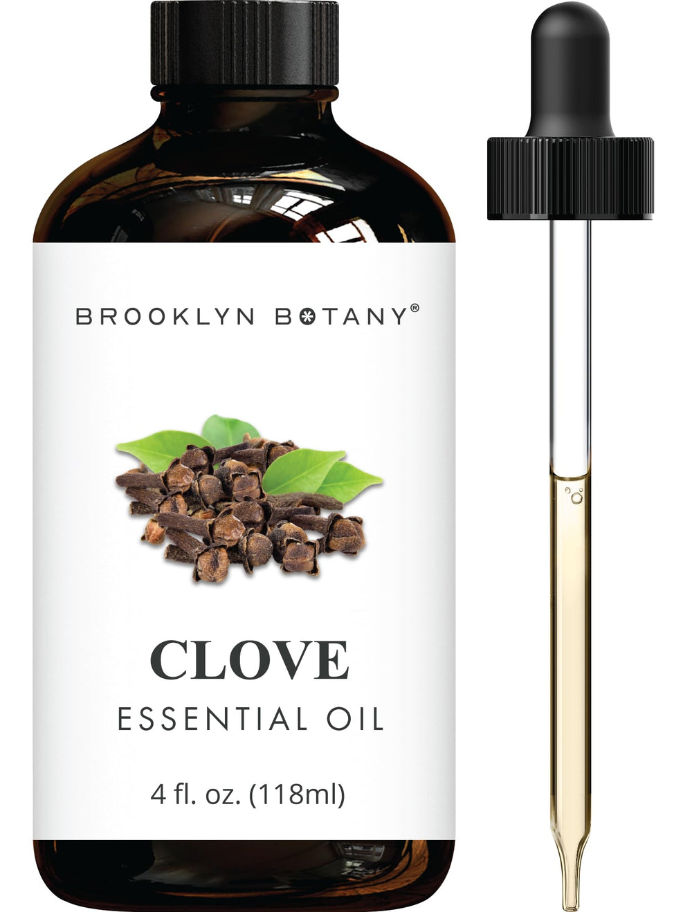 Brooklyn Botany botella frontal de aceite de clavo que protege el aroma
