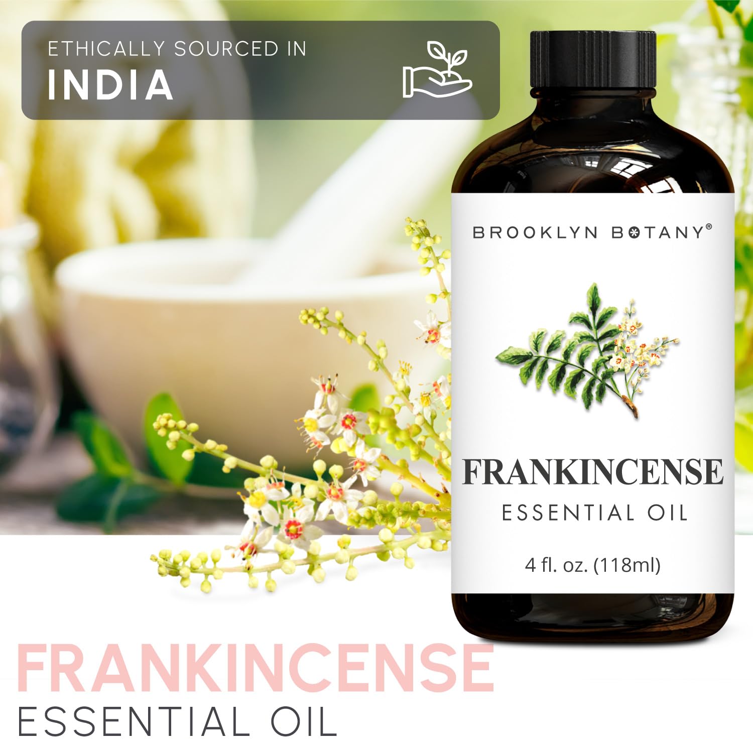 Brooklyn Botany aceite de incienso en difusor creando ambiente aromático estable