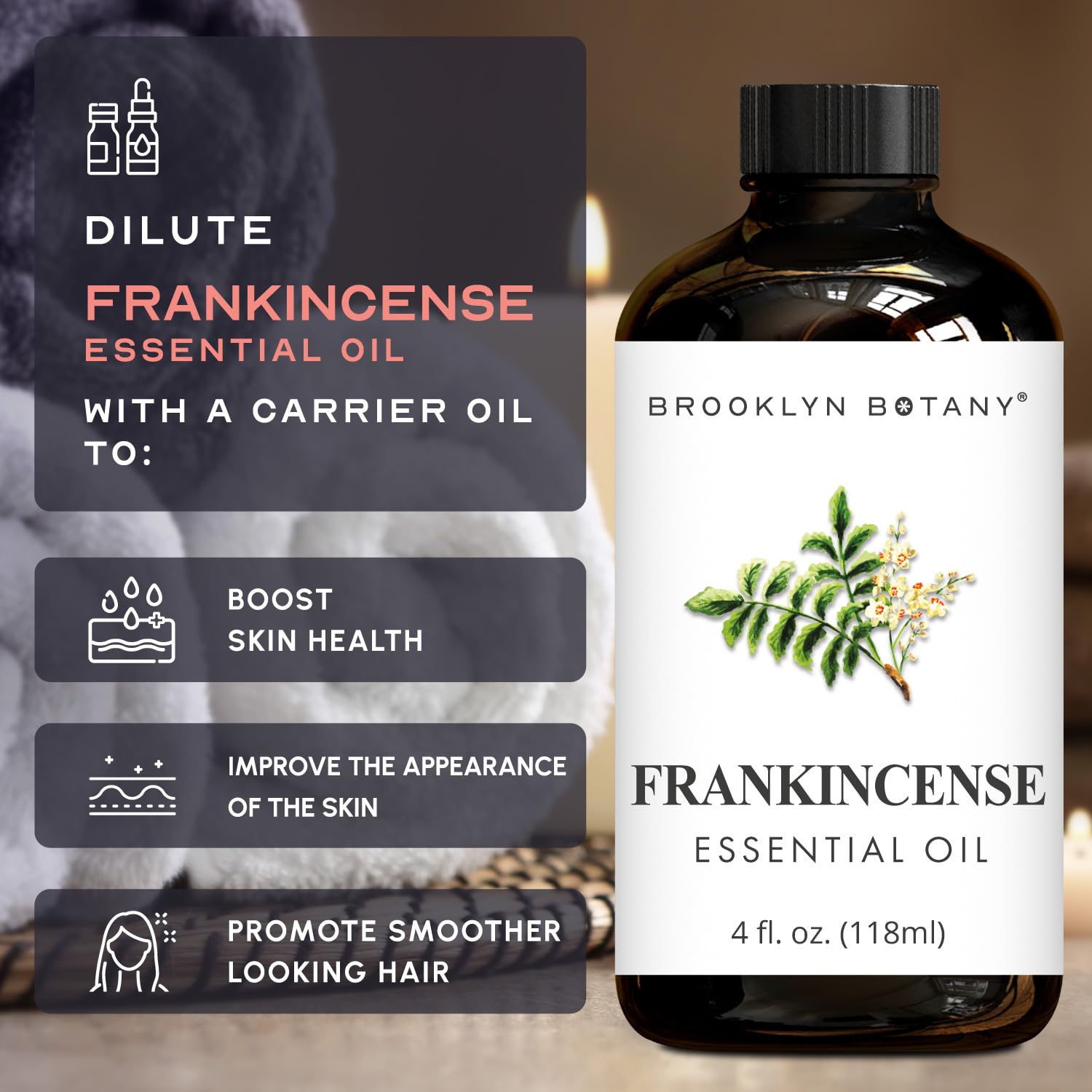 Brooklyn Botany etiqueta con detalles de grado premium y pruebas de laboratorio