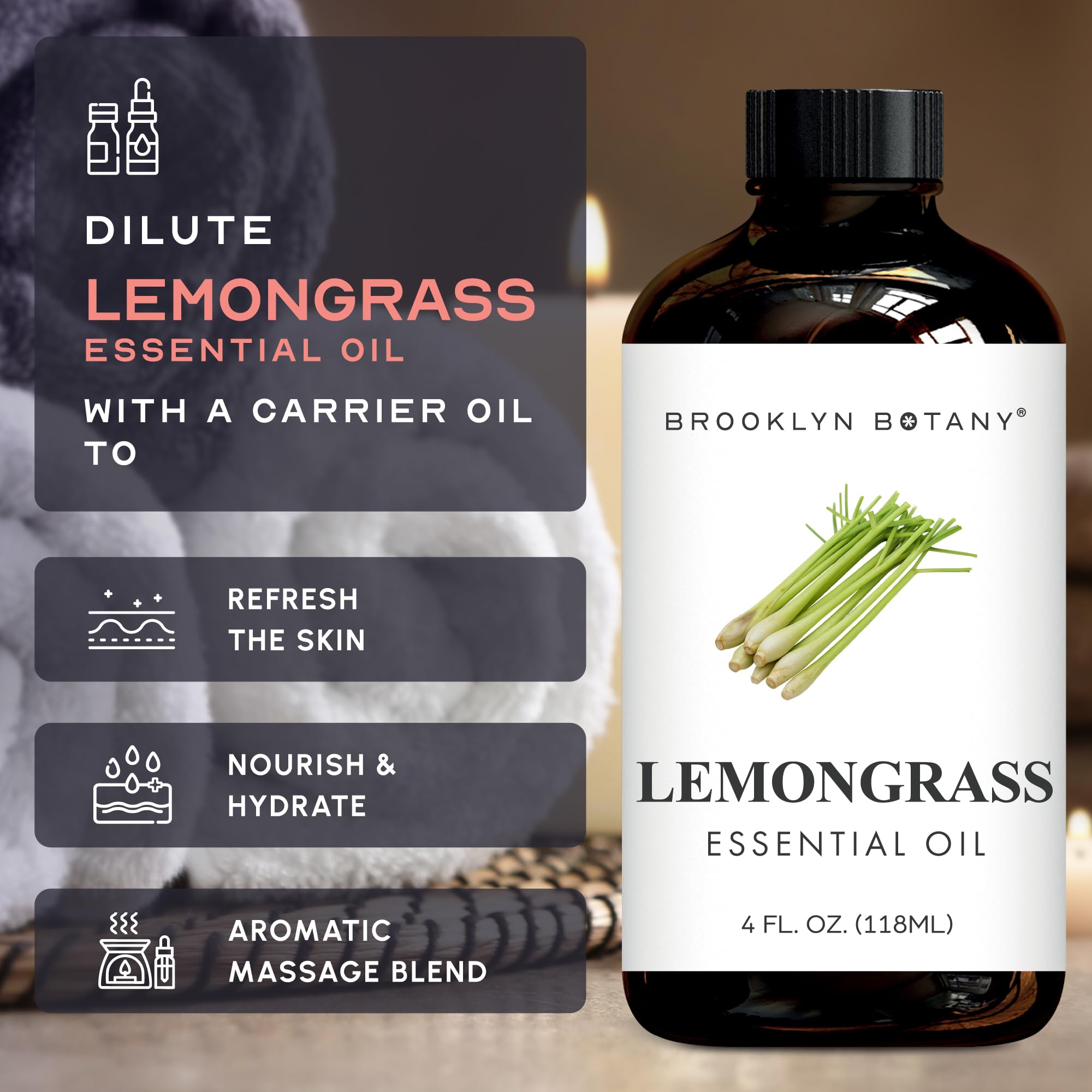 Brooklyn Botany aceite de lemongrass en difusor para ambiente