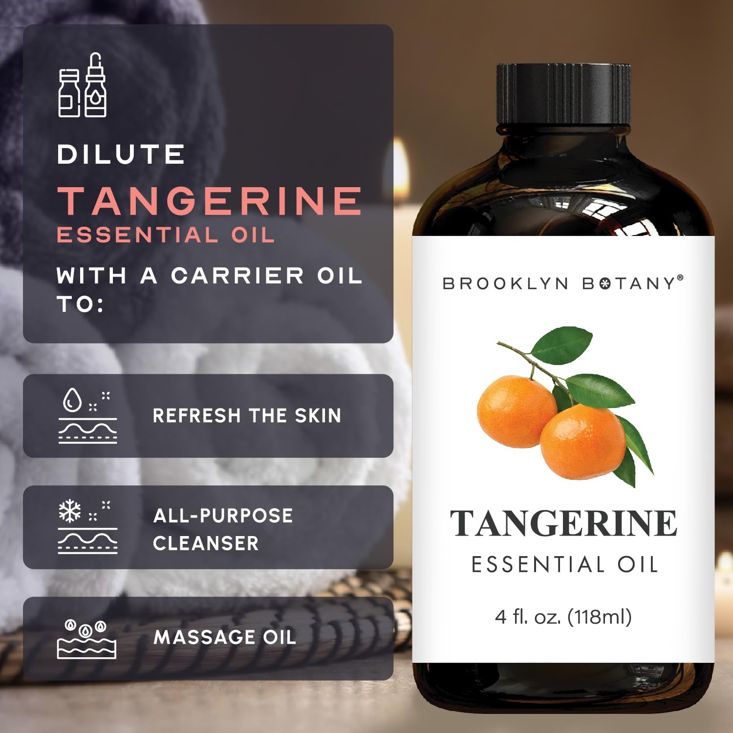 Brooklyn Botany aceite de mandarina en difusor creando ambiente fresco
