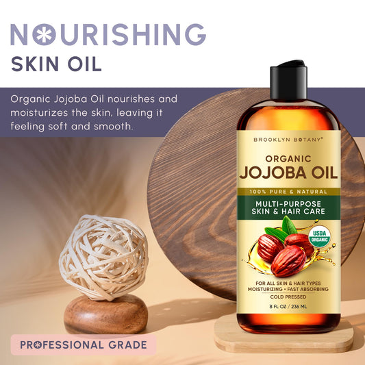 Brooklyn Botany textura del aceite de jojoba en primer plano hidratación ligera visible