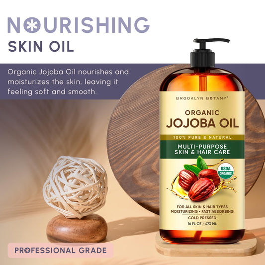 Brooklyn Botany gotas de aceite de jojoba textura pura para piel más suave