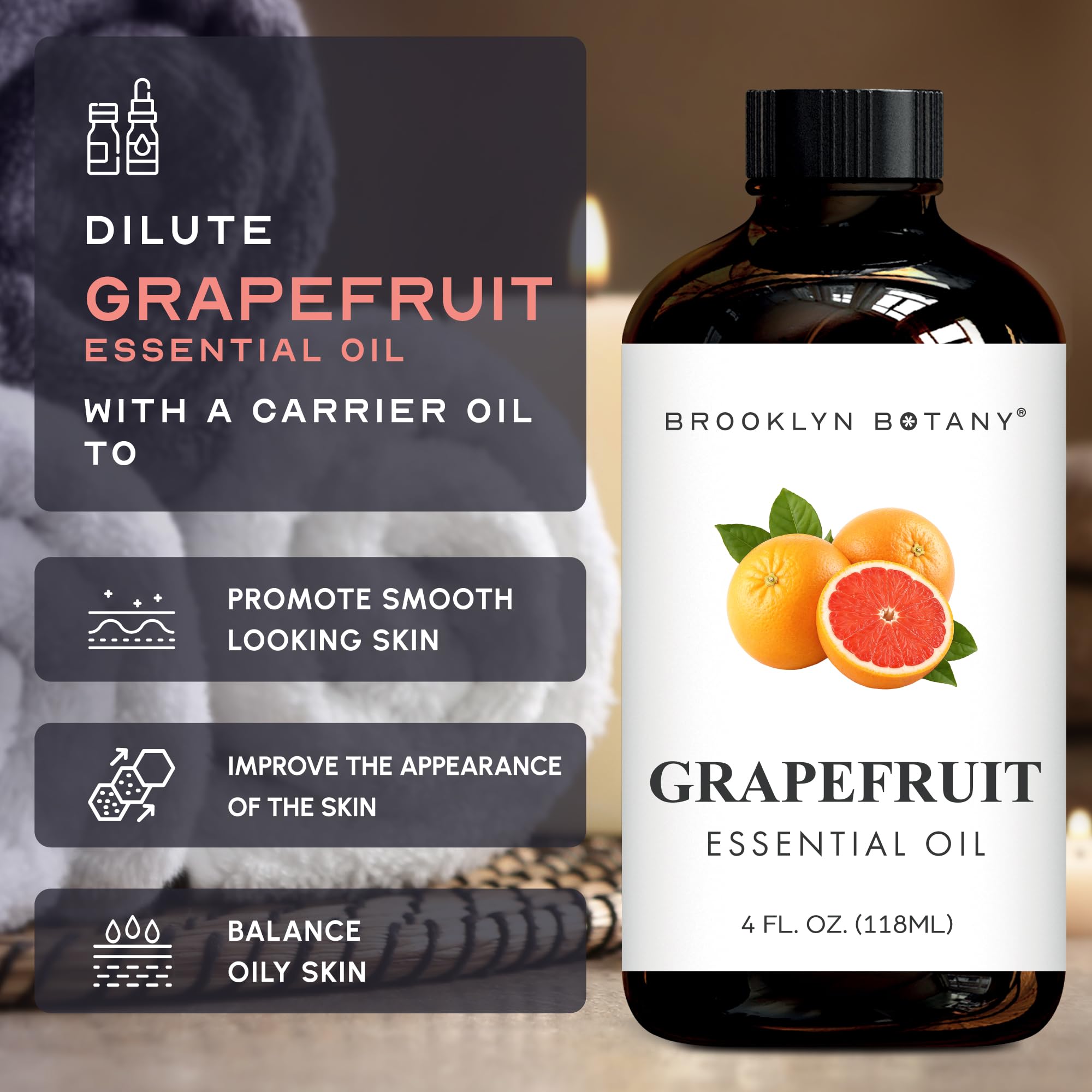 Brooklyn Botany aceite de pomelo en difusor casero perfumando una habitación