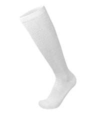 Brooklyn Socks puesto en pierna con zapato mostrando su sujeción no restrictiva