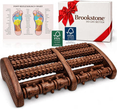 Brookstone rodillo frontal mostrando filas texturizadas y control manual