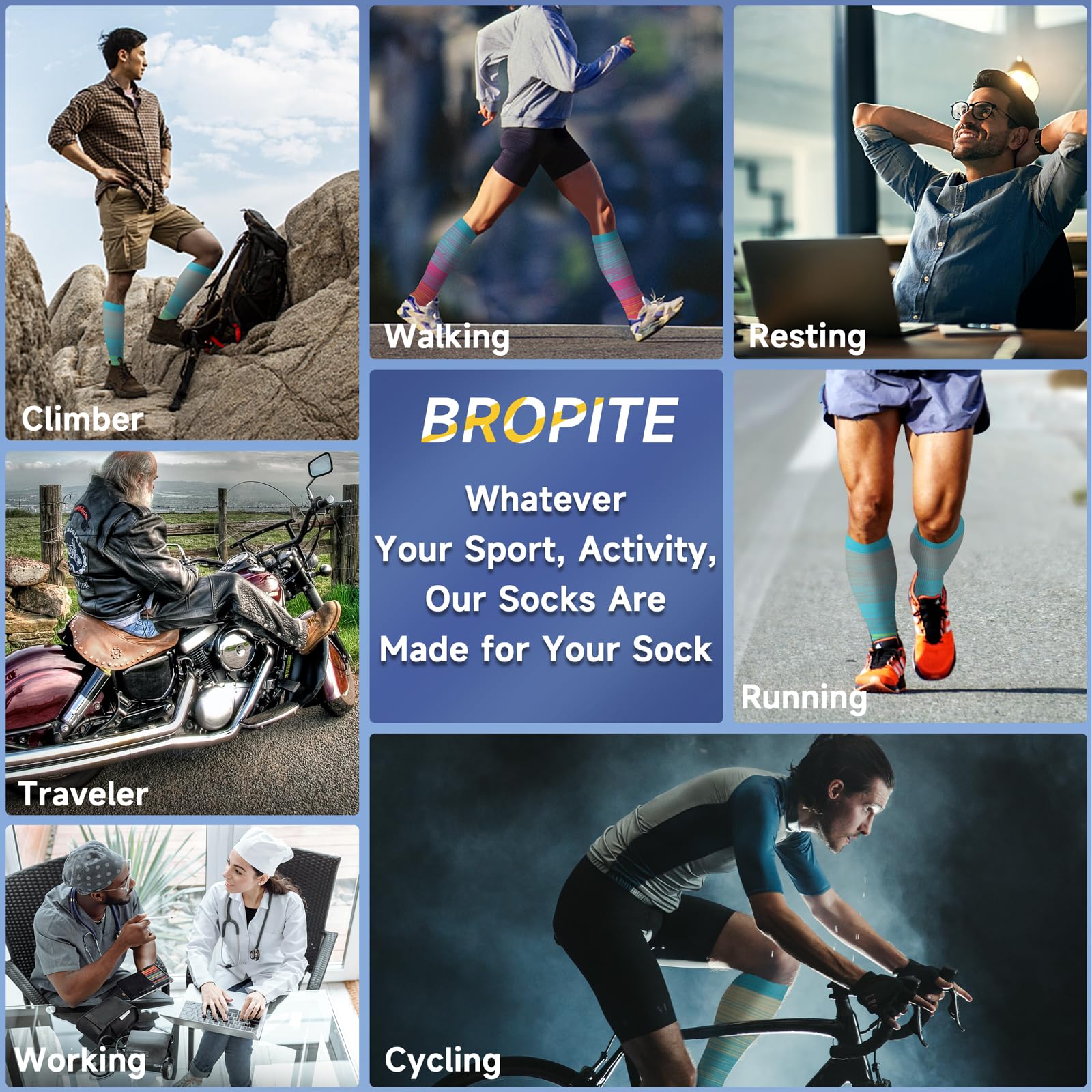 bropite pack de tres pares listo para rotación y lavado frecuente
