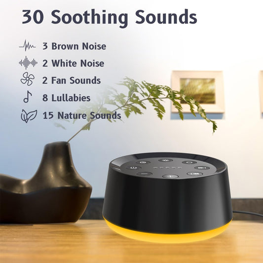 BrownNoise primer plano de botones táctiles, control fácil para ajustar sonido y luz