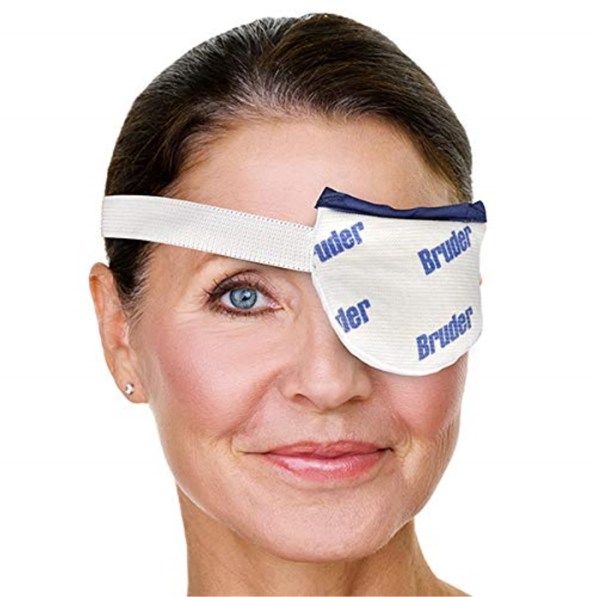 Bruder compresa ocular frontal mostrando forma y ajuste para alivio localizado