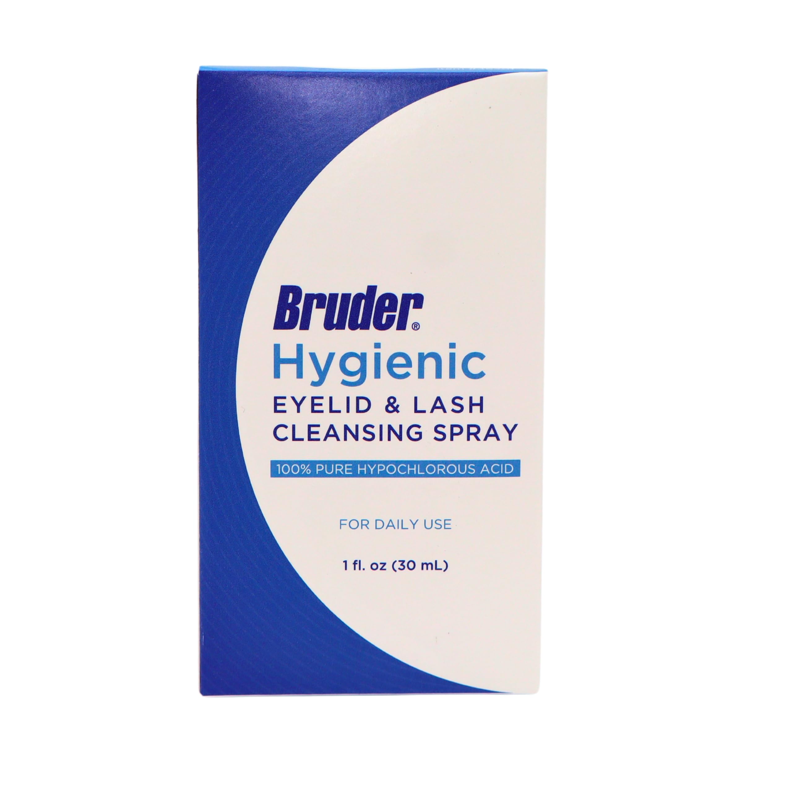 Bruder mujer aplicando el spray sobre ojos cerrados para limpieza diaria rápida