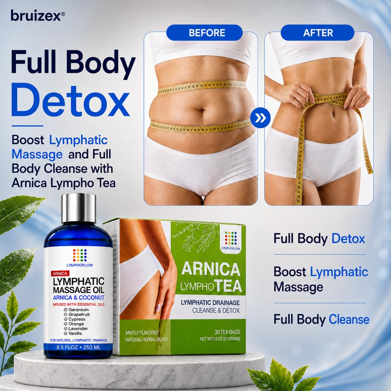Bruizex comparado con objeto de escala, botella de 8.5 oz para tratamientos prolongados