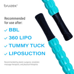 Bruizex rodillo en uso sobre abdomen mejorando circulación linfática