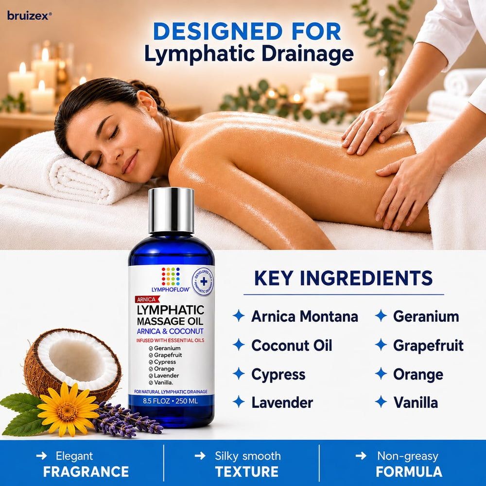 Bruizex frasco abierto con gota de aceite, demostrando absorción rápida y pureza