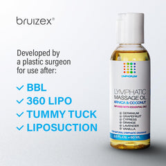 Bruizex aceite en auto-masaje abdominal mejora drenaje y reduce hinchazón
