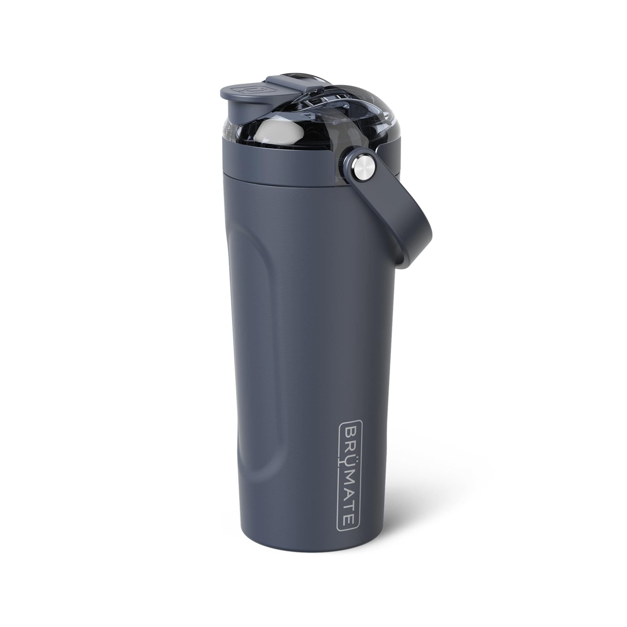BrüMate MultiShaker frontal Nightfall Blue mostrando diseño y acabado premium
