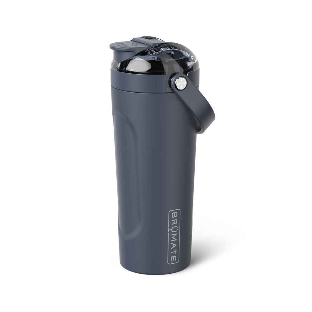 BrüMate MultiShaker frontal Nightfall Blue mostrando diseño y acabado premium
