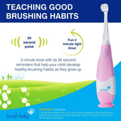 brush-baby temporizador LED BabySonic mostrando guía de 2 minutos