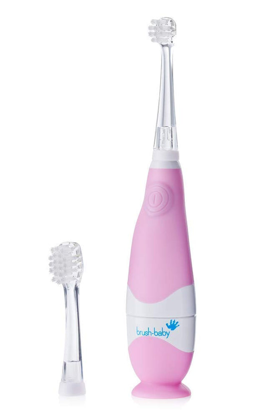 brush-baby cepillo BabySonic frontal rosa, diseño ergonómico seguro