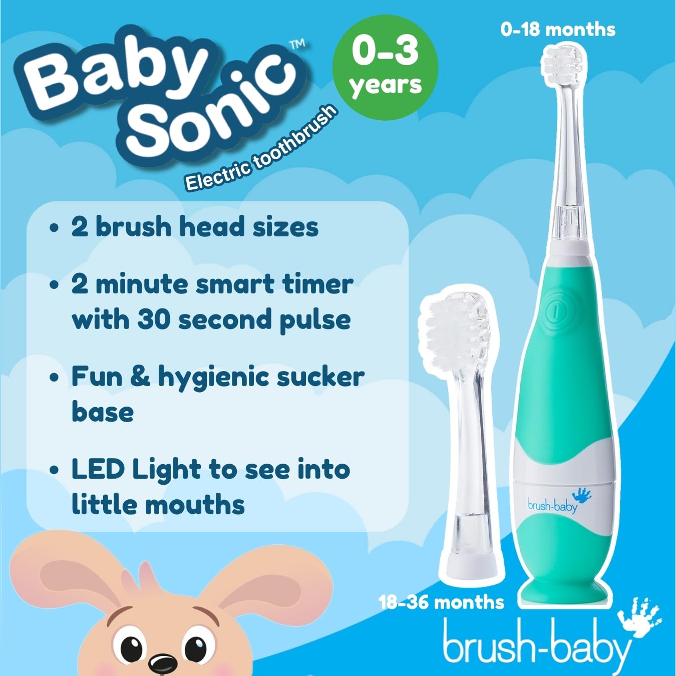 brush-baby primer plano de cerdas suaves que cuidan encías sensibles